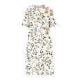 thumbnail image 3 of Otvok Women Summer Short Sleeve Midi Dress with Pockets Casual Aline Flowy Tshirt Dress Floral Vocation Beach Sundress, 3 of 6