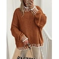thumbnail image 6 of PRETTYGARDEN Women's Winter Oversized Pullover Sweaters Long Sleeve Mock Neck Chunky Knit Slouchy Jumper Tops, 6 of 10