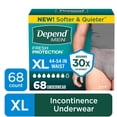 thumbnail image 3 of (2 pack) Depend Fresh Protection Incontinence Underwear for Men, Adult Diapers, XL, 68 Count, 3 of 14