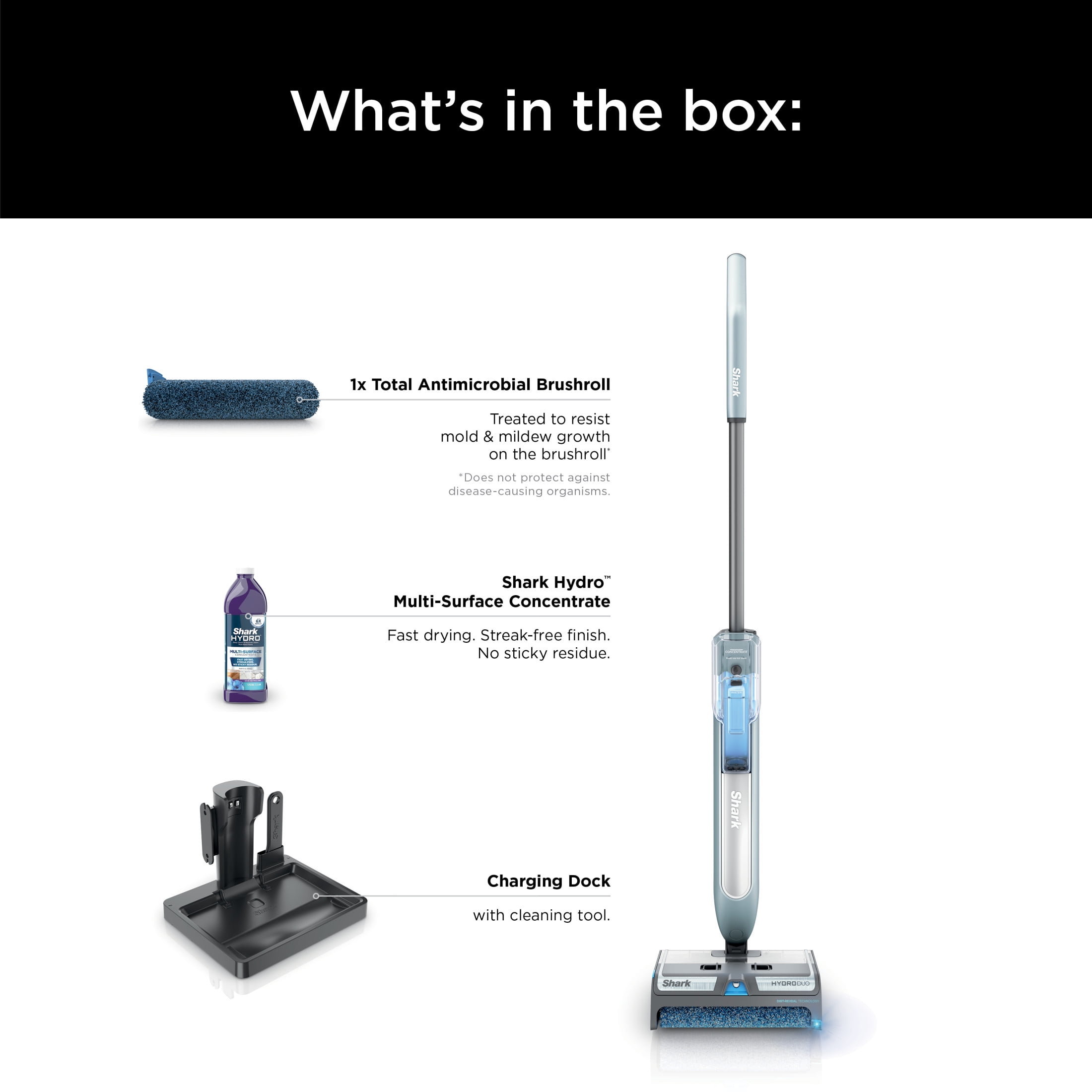 Shark HydroDuo Cordless Hard Floor Cleaning System with Dirt-Reveal Technology for Wet & Dry Pickup, WW200