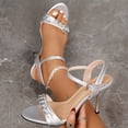 thumbnail image 5 of SACFOF Women's Heels Round Open Toe Strappy Sandals Adjustable Ankle Strap Dress Shoes Kitten Heels for Party Wedding, 5 of 6
