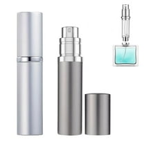 2 Pcs Perfume Atomizer, Boriyuan 5ml Portable Mini Perfume Bottle Refillable Atomizer, Pocket Perfume Dispenser for Men and Women Travel (Gray   Silver)