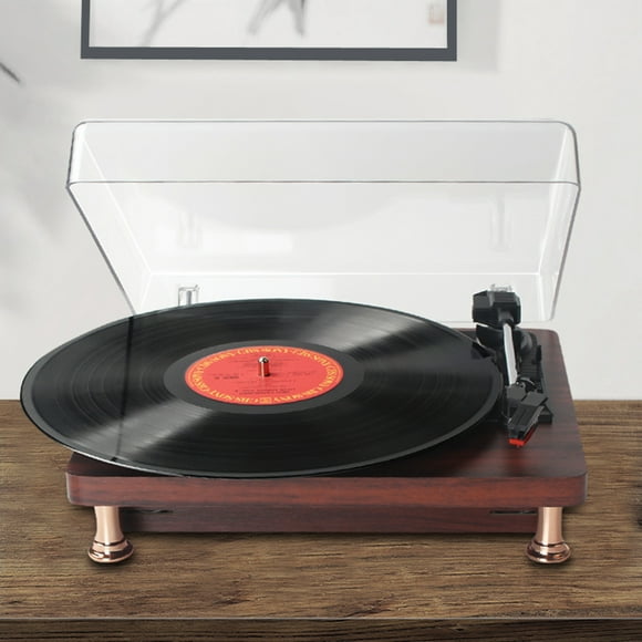 Peggybuy Retro Vinyl Record Player 33/45/78RPM Turntable Record Player Built In Speakers