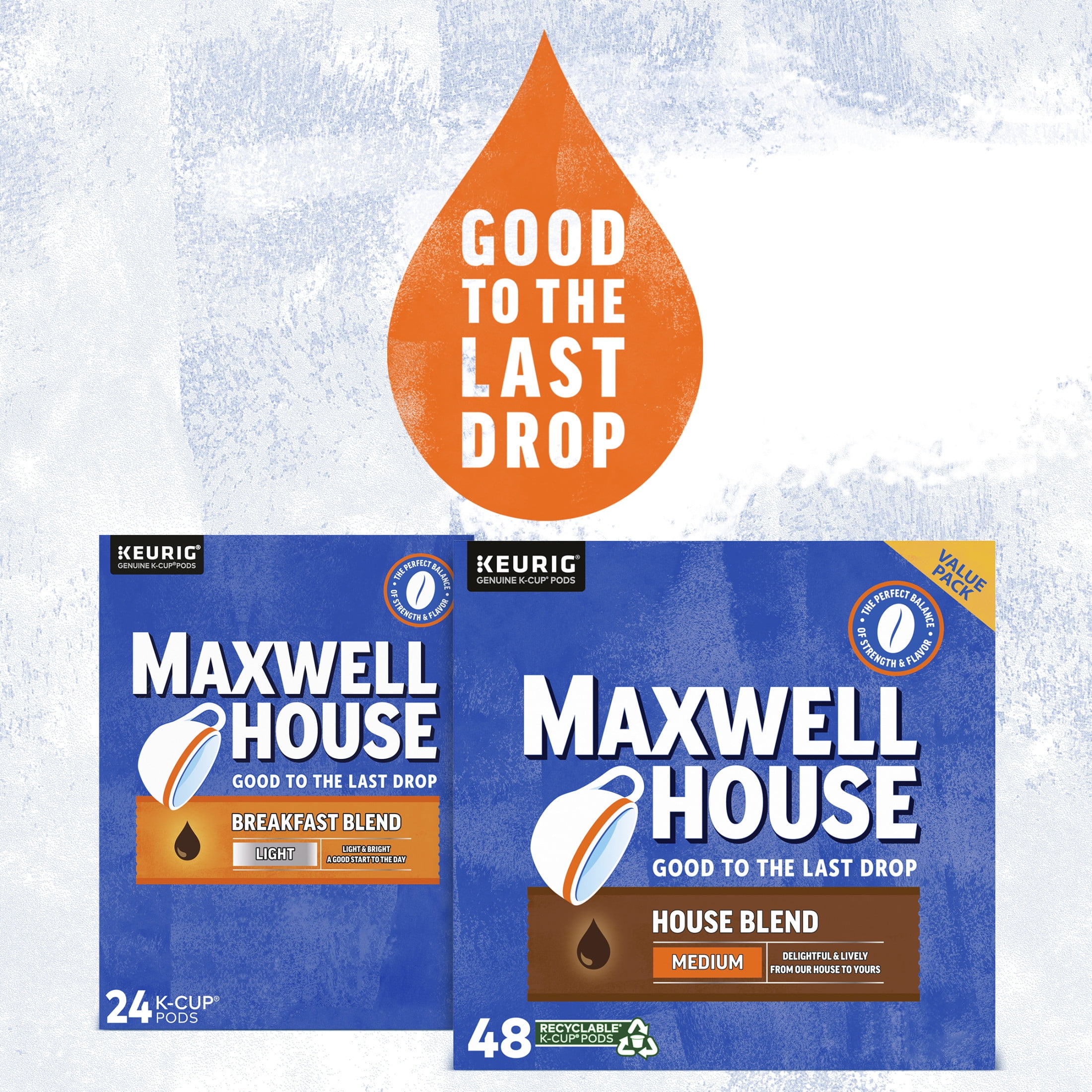 Maxwell House House Blend Medium Roast K-Cup® Coffee Pods, 48 Count. Box