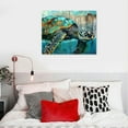 thumbnail image 5 of COMIO Bathroom Decor Sea Turtle Canvas Wall Art Marine Theme Style Artwork Ocean Animal Sea Life Turtle Paintings Modern Home Decor Stretched on Canvas Framed Artwork, 5 of 5