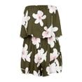 thumbnail image 5 of HCYSFG Womens Floral Rompers Bandeau Strapless Tube Top Summer Beach Elastic High Waist Jumpsuits Wide Leg Shorts Pocket One Piece Casual Playsuits, 5 of 5