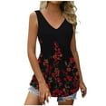 thumbnail image 2 of Aloohaidyvio Tops for Women,Fashion Womens Summer V-Neck Sleeveless Print Casual Tank Top Blouse, 2 of 6