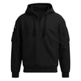 thumbnail image 4 of Chiccall Mens Hoodie Drawstring Half Zip Long Sleeve Hooded Sweatshirts Casual Athletic Workout Sweatshirts with Zipper Pockets, 4 of 5