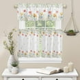 thumbnail image 6 of Floral Kitchen Curtain Valance and Tiers Set 3 Pieces Spring Flower Valances for Window Green Leaves Rod Pocket Treatments Curtains Valance Tier Sets for Living Room Bedroom Window Decor 54x36 Inch, 6 of 6
