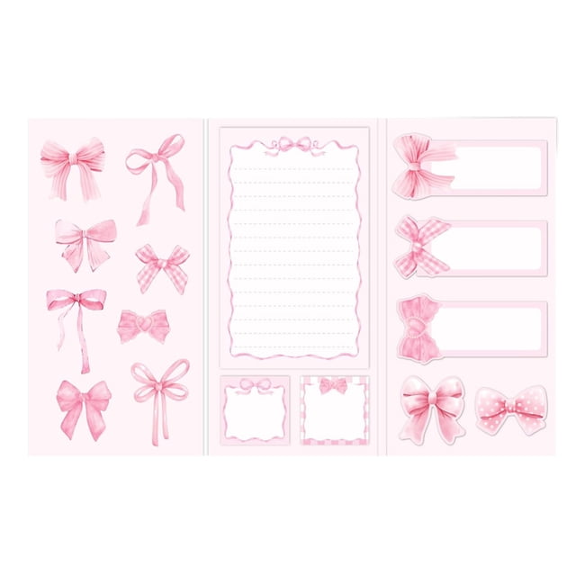 SIYTUAU Cow Shape Sticky Notes Set For Students Cartoon Animal Notepads With Frim Adhesive For Office And Home Pink