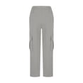 thumbnail image 5 of ATOGUTA Boys Cargo Pants With Pockets Wide Leg School Uniform Pants Kids Elastic Waist Flowy Summer Beach Lounge Trousers with Pockets Size 4T-15, Gray, 5 of 6