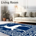 thumbnail image 2 of ODIKA 8'x10' Machine Washable Non-Slip Area Rug, Holiday Reindeer with Interlocking Snow Motifs High Traffic Rug, Blue, 645105, 2 of 7