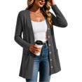 thumbnail image 5 of Admvng Women's Outerwear Button Long Sleeve Coat Casual Jacket, 5 of 6