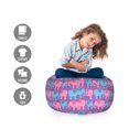 thumbnail image 2 of Cartoon Animal Storage Toy Bag Chair, Pattern of and Big Wild Animals of the Jungle, Stuffed Animal Organizer Washable Bag, Large Size, Violet Sky Blue, by Ambesonne, 2 of 3