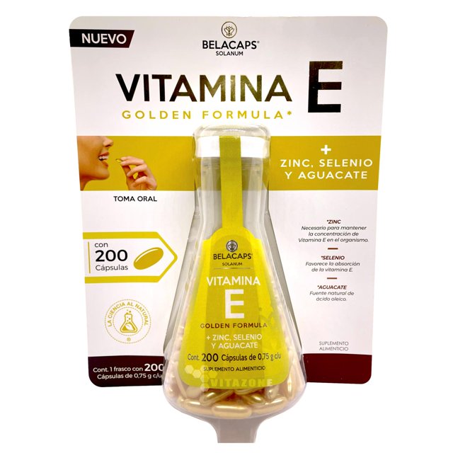 Vitamina E Golden Zinc Selenio 200 capsulas líquidas Solanum Solanum SOLVITAMINAEGOLDEN