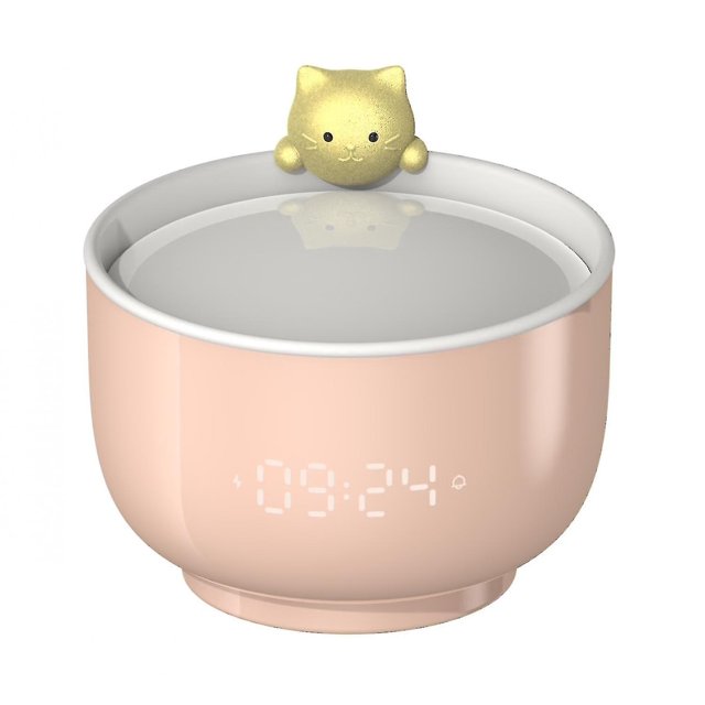 Réveil Chat Mignon pour Enfants Réveil pour Déco de Chambre Horloge pour Filles Réveil --- Rose