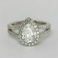 thumbnail image 3 of HeartsAndYou 2.3ct Pear Cut Moissanite Split Shank Halo Engagement Ring for Women 18k White Gold over Silver Stylish, 3 of 5
