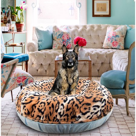 Bessie and Barnie Signature Heavenly / Chepard Luxury Extra Plush Faux Fur Bagel Pet/Dog Bed