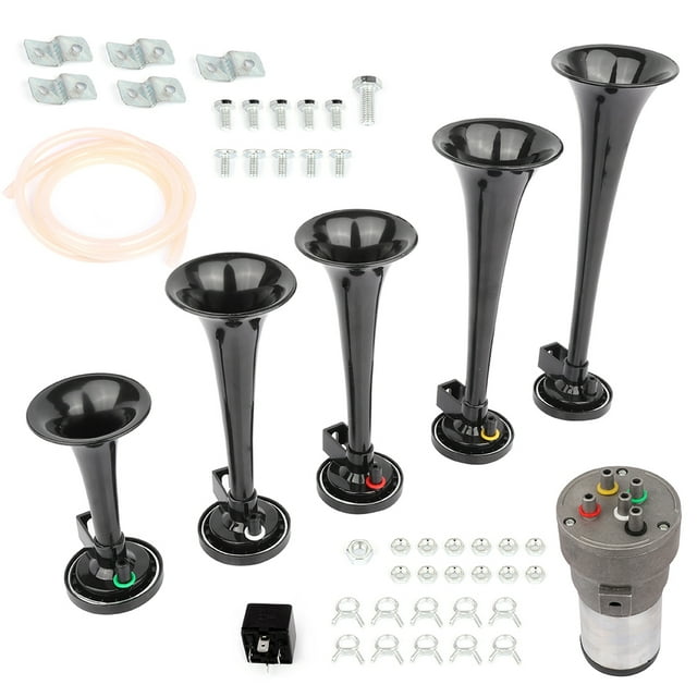 AUTOMUTO Air Horn, 5 Trumpet Electric Musical Train Car Air Horn