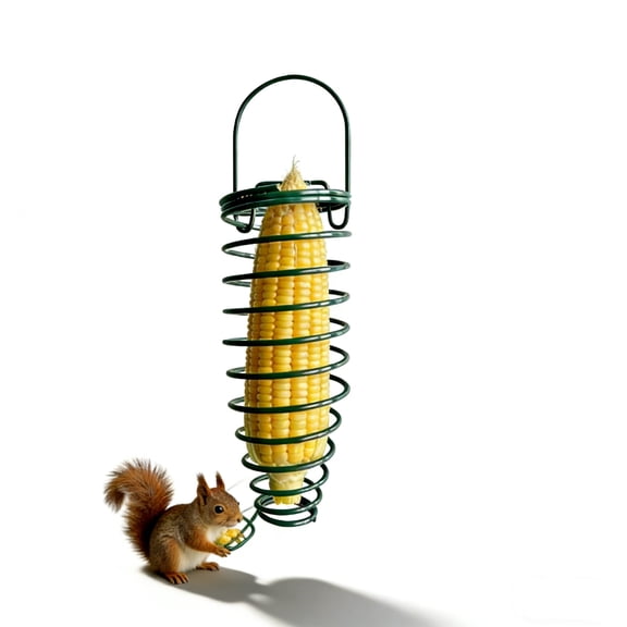 Trianu Squirrel Feeder Corn Cob Holder Squirrel Feeder for Squirrel Bird and Other Backyard Feeding Supplies, Green