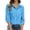Sky Blue, variant on Long Sleeve Shirts for Women 2026 Spring Linen Roll Up Sleeve Button Lapel Collar Dressy Casual Office Work Blouse Tops