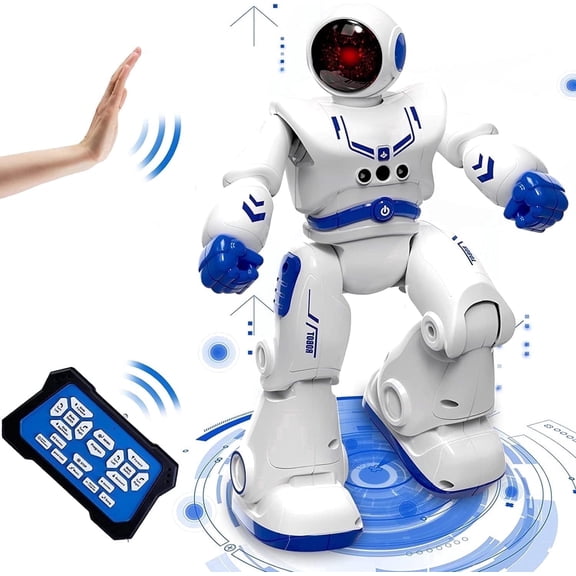 Babyltrl Remote Control Robot Toys for Kid,RC Smart Robot with Walking Singing Dancing,Intelligent Gesture Sensing & Educational Programmable,for Ages 3 and up,Blue