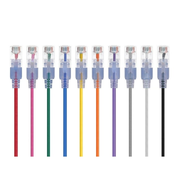 Monoprice 5ft Cat6A Snagless UTP Network Patch Cable 10-Color 10-Pack 29478