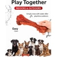 thumbnail image 3 of Dog chew toy - natural rubber dog toy, beef flavor - suitable for medium and large size dogs - bone shaped chew helps dental health - for indoor and outdoor play, 3 of 4
