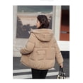 thumbnail image 1 of Ropa de pan para mujer, abrigo corto con capucha, suelto, grueso, cálido, informal, ropa acolchada de algodón para otoño e invierno, 1 of 6