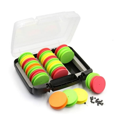 Osdhezcn 24Pcs Round Fishing Line Foam Spools Winding Board with Fishing Tackle Box Fishing Line Holder Storage Organizers