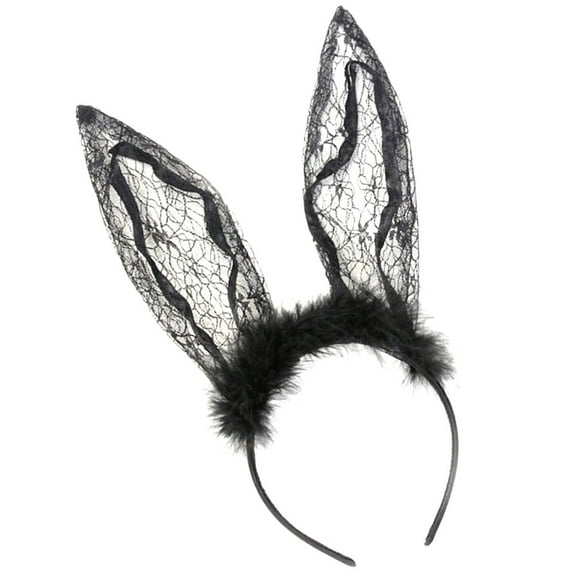 LOLIPPYY 1Pack Cute Bunny Ears Headbands with Lace Design for Women at Christmas Party