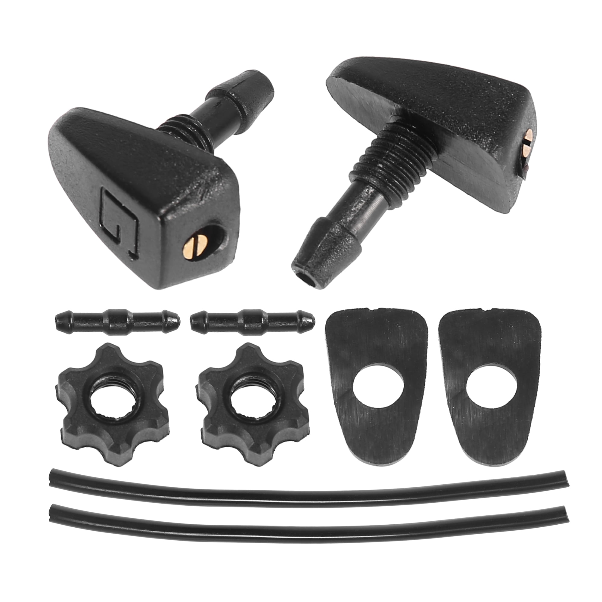 Unique Bargains Universal Front Windshield Washer Nozzles Kit Pack of 10 Black