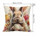 thumbnail image 3 of KUNPENG Embroidered Easter Bunny Pillow Cover 18x18 Inch Spring Decorative Throw Pillowcase, Cute Rabbit & Floral Design, Premium Textured Cushion Cover for Sofa, Living Room & Holiday Home Decor, 3 of 5