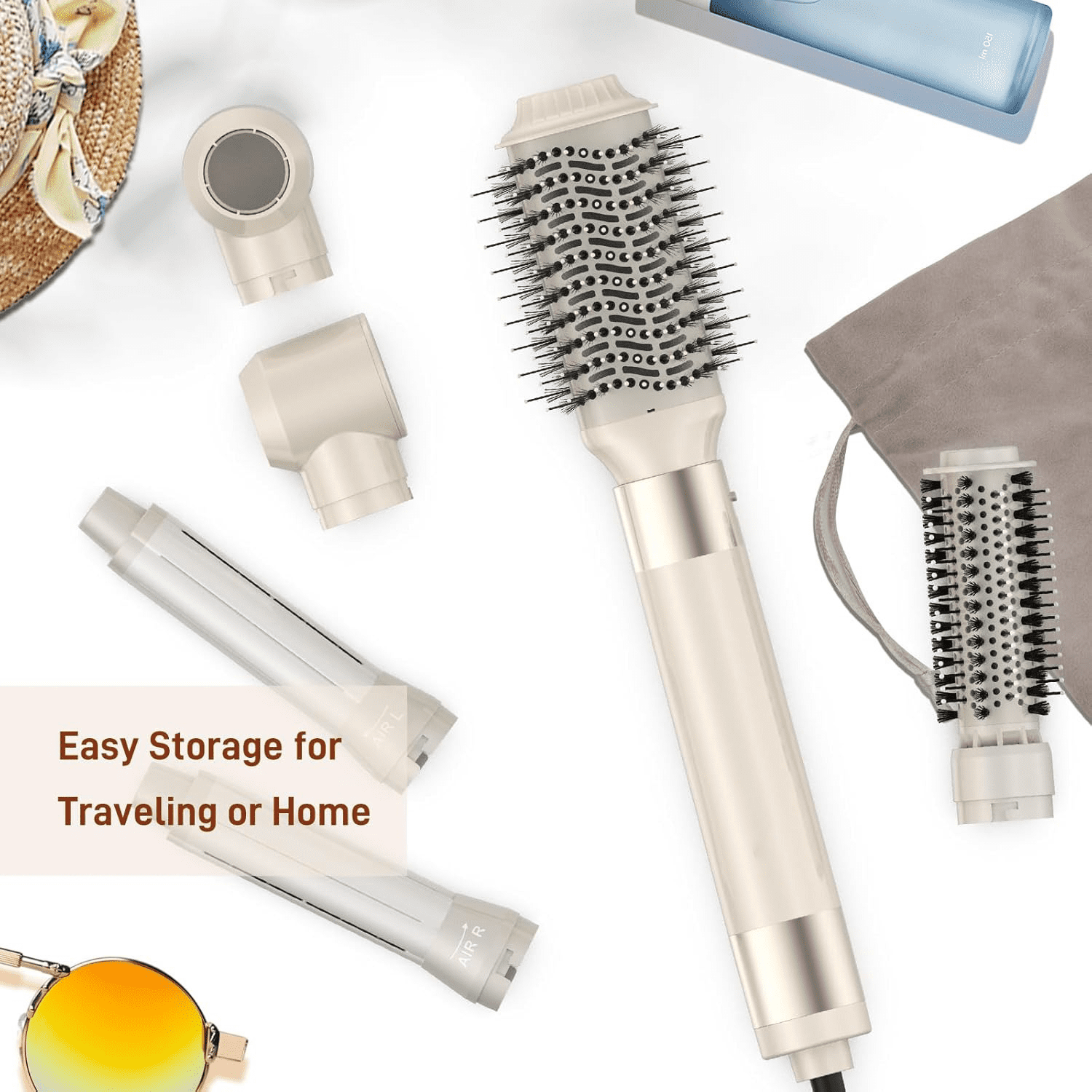 RACCOMB 5-in-1 Hot Air Styler, Hair Dryer & Styler with Negative Ion Technology, Frizz-Free Hair Styler Tool for Curling, Volumizing, Smoothing, No Heat Damage