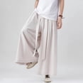 thumbnail image 2 of Style Harajuku Linen Cotton Linen Pants Man Japanese Kimono Pants Male Streetwear Summer Retro Wide-leg Loose Trousers, 2 of 6