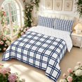 thumbnail image 2 of Manfei Checkered Art Queen Comforter Set,Geometric Plaid Comforter Sets Queen,White Navy,Reversible,3-Piece,1 Comforter and 2 Pillowcases,3-Piece,1 Comforter and 2 Pillowcases, 2 of 7
