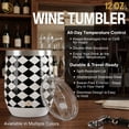 thumbnail image 5 of Biddlebee 12oz Stainless Steel Insulated Wine Tumbler, Black & White Check, 5 of 10