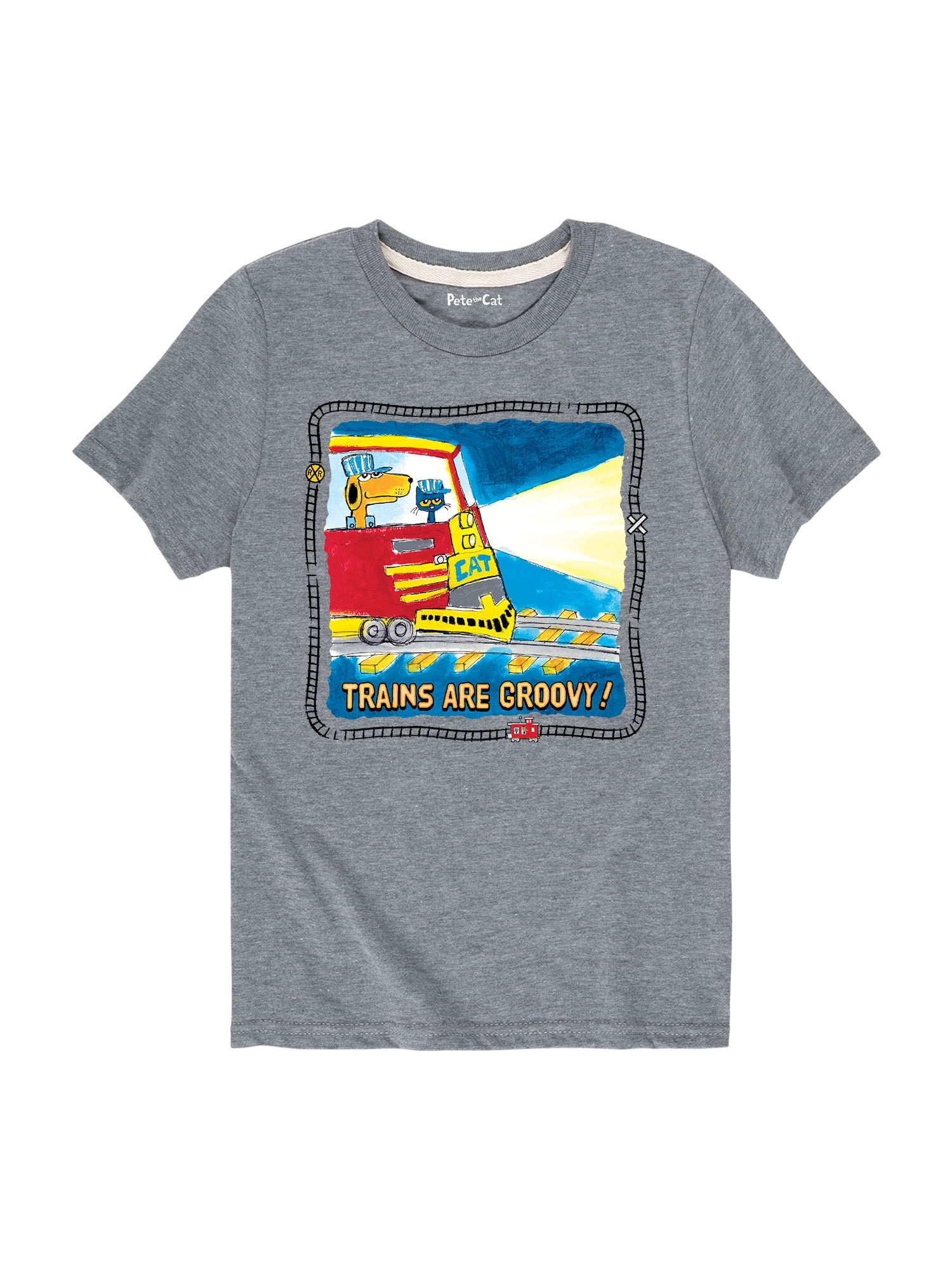 Pete The Cat - Trains Are Groovy! Toddler - Toddler Short Sleeve Graphic T-Shirt