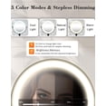 thumbnail image 4 of 30X/1X Wall Mounted Lighted Makeup Mirror, 9'' Height Adjustable Double Sided 5000mAh Rechargeable Magnifying Bathroom Mirror with Light, 3 Color Modes Touch Dimmable Extended Arm 360 Rotation, 4 of 9