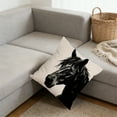 thumbnail image 4 of Dadiaei Linen Cushion Cover Horse Print Decorative Sofa Pillow for Living Room Office Lumbar Support Throw Pillowcase Farmhouse Decor,18x18in, 4 of 6