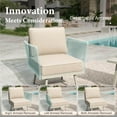 thumbnail image 5 of SUMMIT LIVING 4-Piece Wicker Patio Furniture Set with Detachable Armrests and Thick Cushions, 5 Seat Outdoor Conversation Set with Coffee Table, Cool Gray, 5 of 11