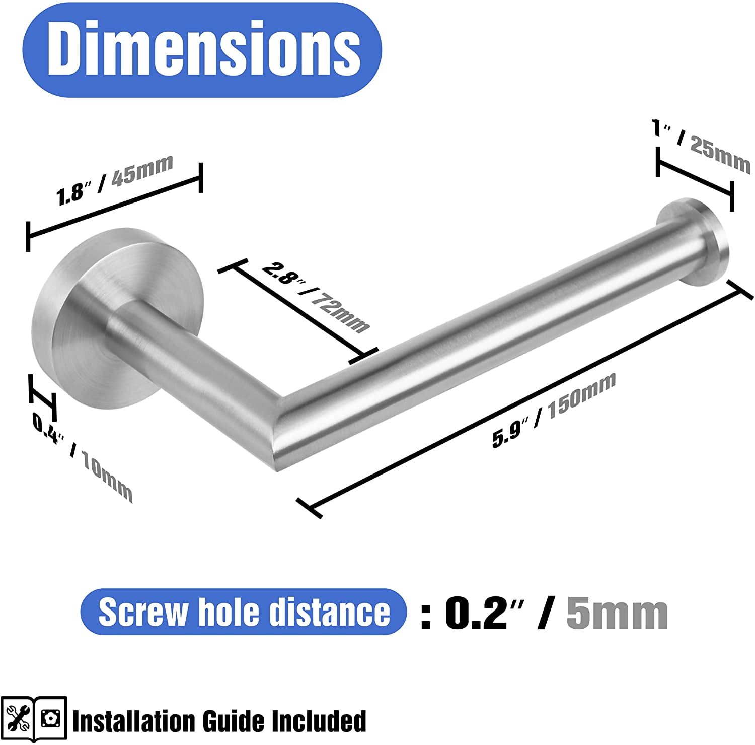 HITSLAM Toilet Paper Holder Wall Mount,Brushed Nickel Toilet Paper Roll Holder for Bathroom