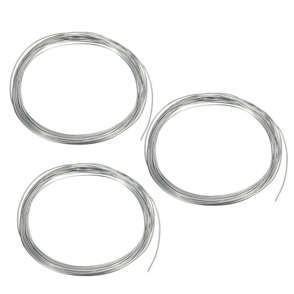Uxcell 3 Rolls 99.99% High Purity Zinc Wire 20 Gauge Pure Zinc Wire 0.8mm Soft Beading Wire (16.4ft/Roll)