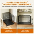 thumbnail image 3 of Yaheetech 48" Foldable Metal Dog Crate with 2 Doors and Pull Out Tray, Black, 3 of 7