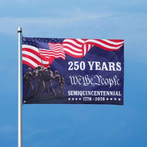 250 Year American Anniversary Flag 4x6 Ft Outdoor Double Sided 250th Anniversary USA Flag 4th of July We-The-People Patriotic Flags For Outside Indoor Decor
