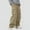 01 Khaki, variant on zfwon Mens Cargo Work Trousers Solid Color Athletic Bottoms Loose Multople Pockets Hip Hop Pants Trendy Elastic Waist Drawstring Trousers Comfortable Daily Wear Pants