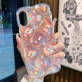 thumbnail image 4 of for iPhone XR Case 6.1",Cute Laser Gradual Bling Love Heart Glitter Clear+Translucent Card Soft Wave Frame Anti-Falling 3D Thick Shockproof Phone Cover for Women(for XR 6.1"), 4 of 15
