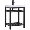 thumbnail image 3 of Pemberly Row 24" Single Resin Top Metal Bathroom Vanity in Black, 3 of 14