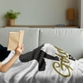 thumbnail image 3 of Golden Retriever Soft Flannel Fleece Blanket, Purebred Dog Black Silhouette with Hand Written Style Inscription, Cozy Plush for Indoor and Outdoor Use, 70" x 90", Sepia Black White, by Ambesonne, 3 of 5