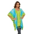 thumbnail image 4 of Beautybatik Olive Women Boho Hippie Tie Dye Plus Size Tunic Blouse Kaftan Top 3x, 4 of 6